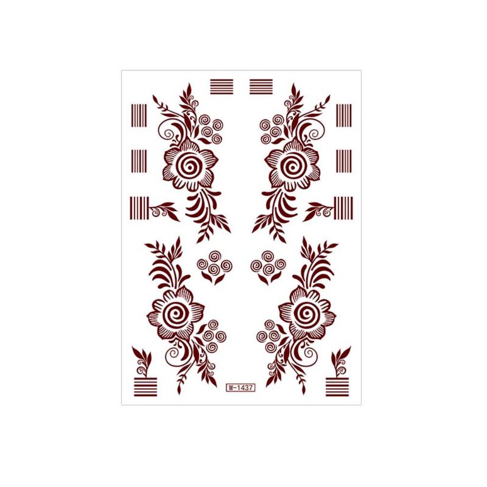 Lace Fake Tattoo Temporary Tattoo Legs Arm Red Henna Tattoo Decals Women/Lady