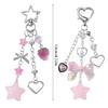 Cute Keychains for Girls,Lovely Car Keychain Accessories,Key Purse Handbag Charms for Women Bows Star Heart Keychain