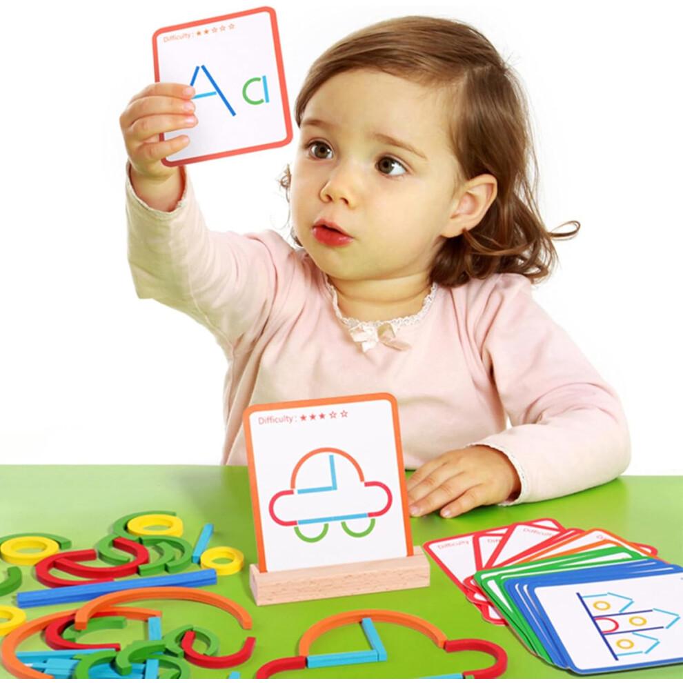 Wooden Sticks & Rings Montessori Puzzle 120pcs