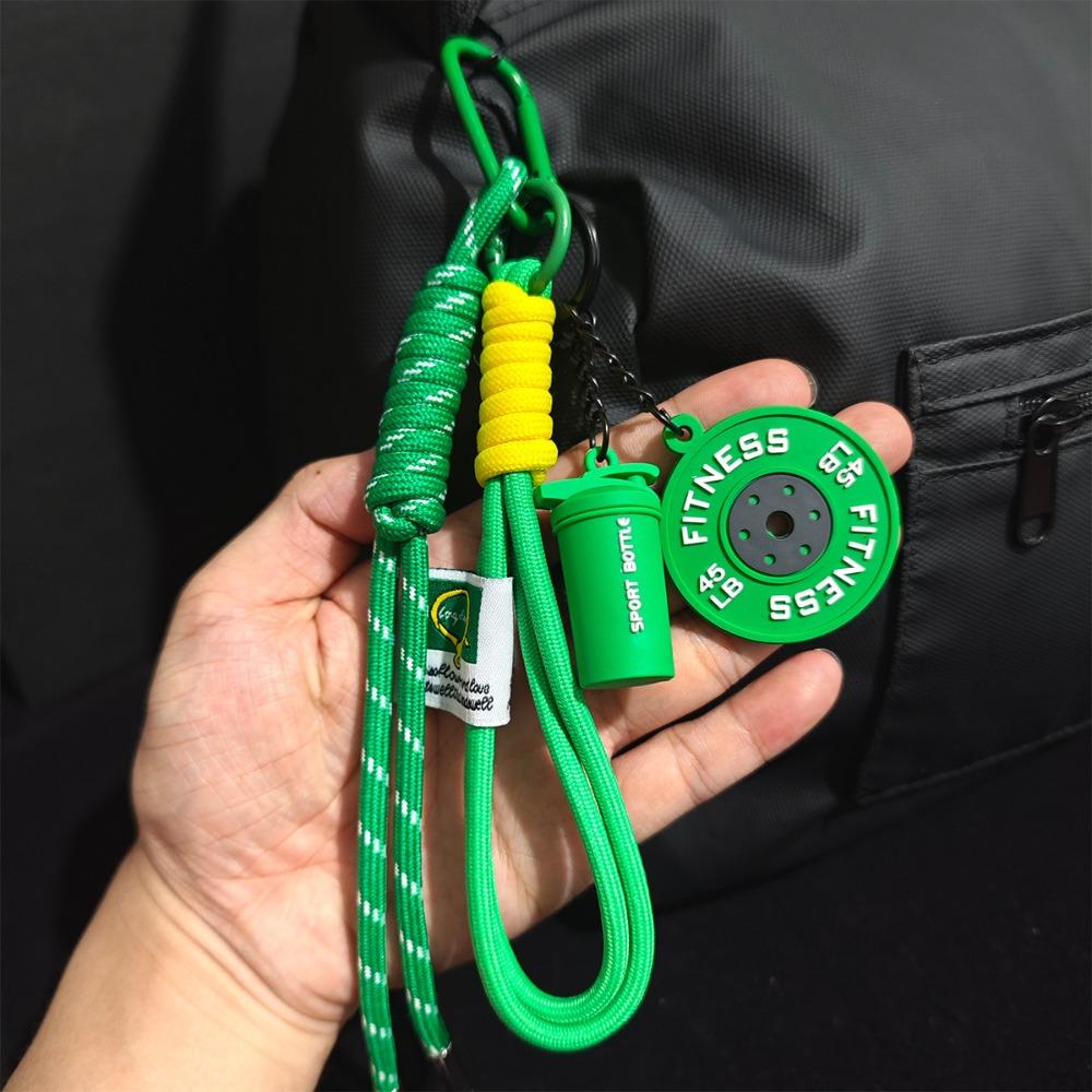 Detachable Barbell Plates Keychain Water Cups D-shaped Buckle Simulation Barbell Keyring Creative Dopamine