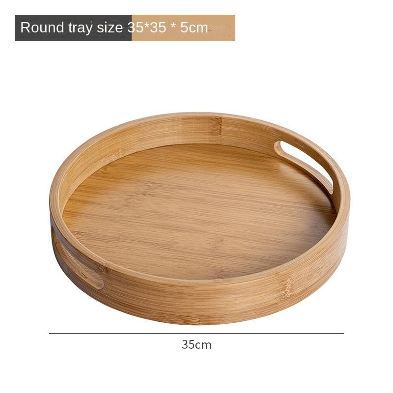 Japanischen Stil Runde Tablett Lebensmittel Servierplatte Holz Snack Deseert Platte Teaboard für Home WF