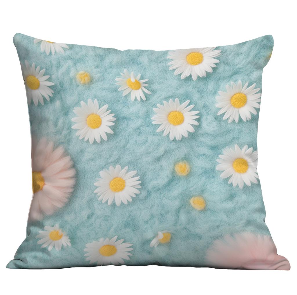 New 3D Imitation Plush Daisy Pillowcase Home Sofa Cushion Pillowcase