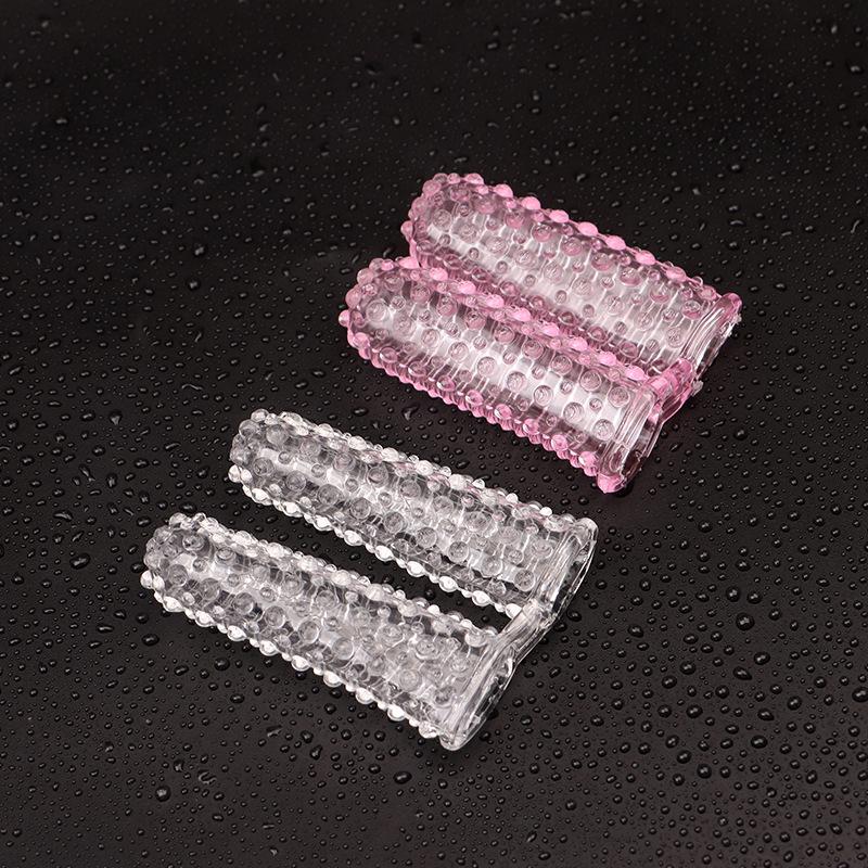 1Pcs  Wolf Tooth Double-Finger Together Finger Cover For Adult Couples Sexual Women Clitoral Vaginal Massage Sex Toys