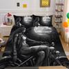 Beauty Skull Printed Bed Set Twin Size Polyester Comforter Cover Set Teen Design Superior Home Bedclothes