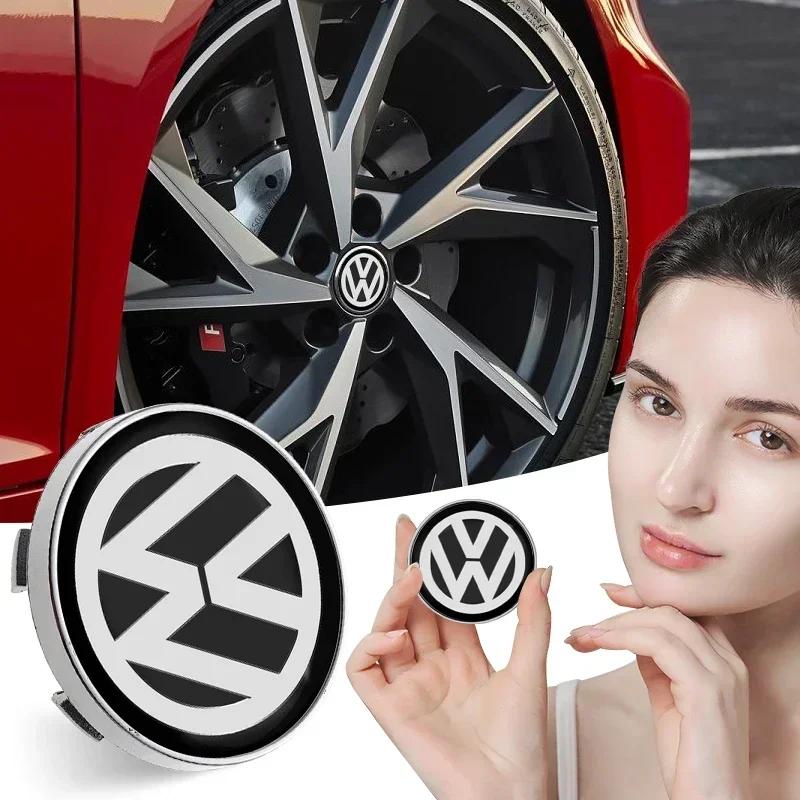 B6 VW For Volkswagen 4pcs 56/60mm Car Wheel Center Cap Hub Cover Badge Car Accessories For Volkswagen Golf-6 7 4 5 POLO Passat B