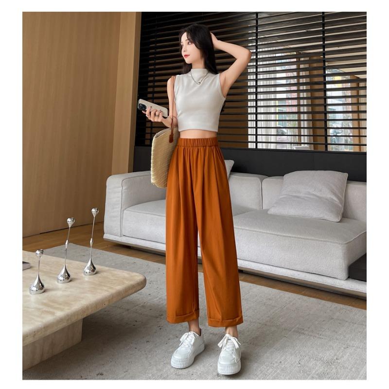 

Женские брюки с драпировкой, повседневные брюки, летние брюки-харланы-морковки с высокой талией, широкие брюки с закатанными штанинами, прямые брюки 2XL тыква