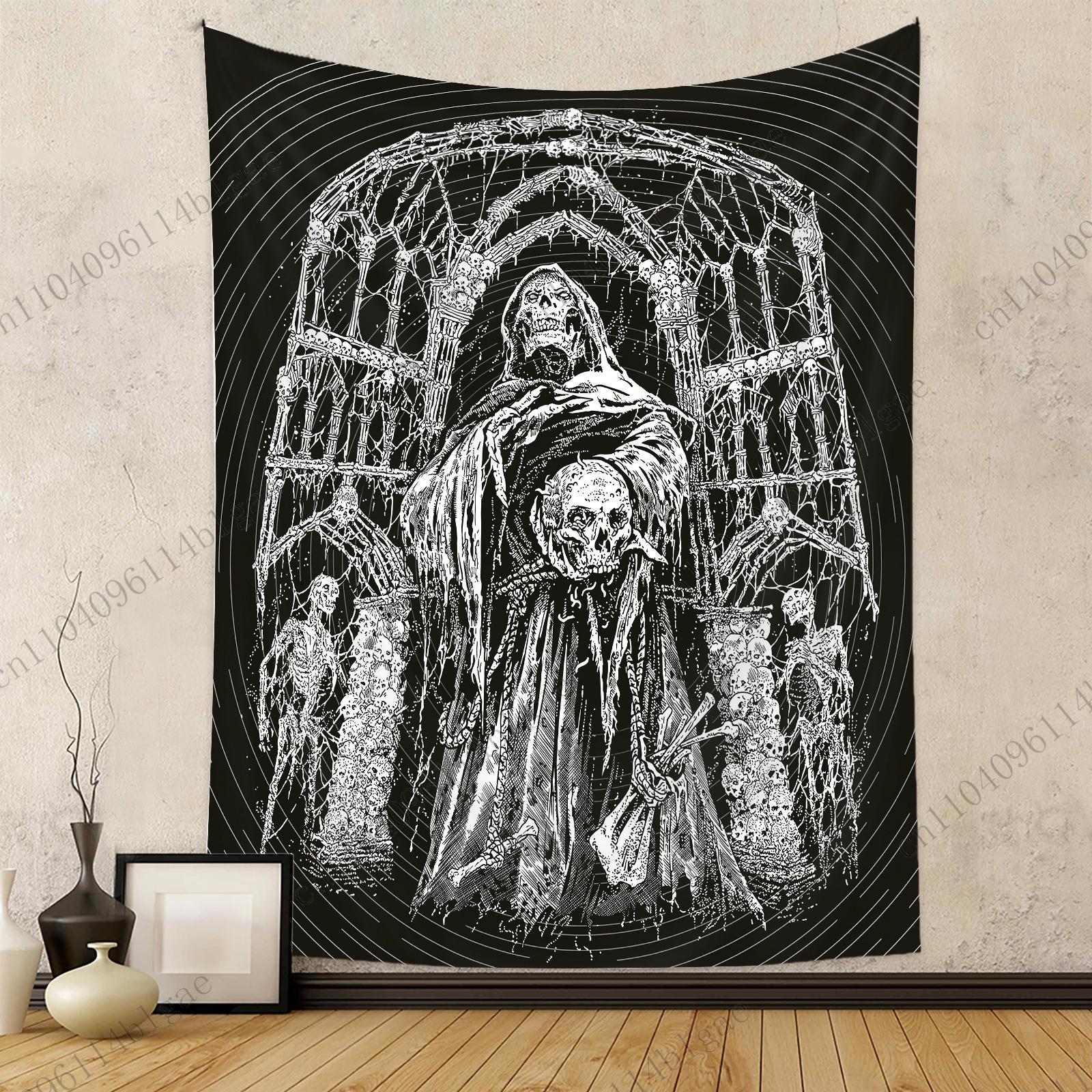 

Gothic Angel of Death Tapestry Gothic-Themed Bedroom Wall Tapestry Wall Fabric Hippie Wall Rugs Party Decor Printed Tapestry 40CMX60CM