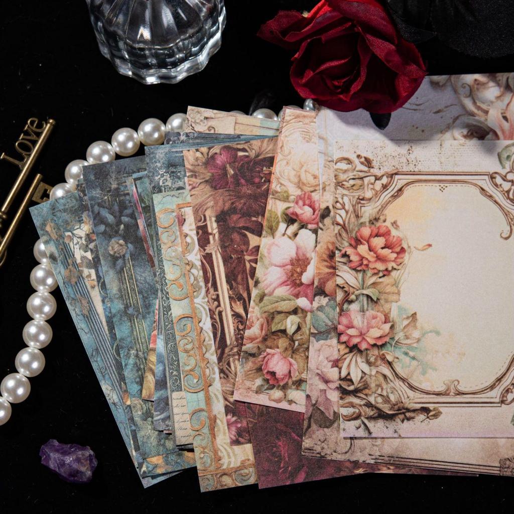 30Pcs/set Vintage Garden Flower Border Landscaping Journal Material Paper, Journal Scrapbooking DIY Supplies