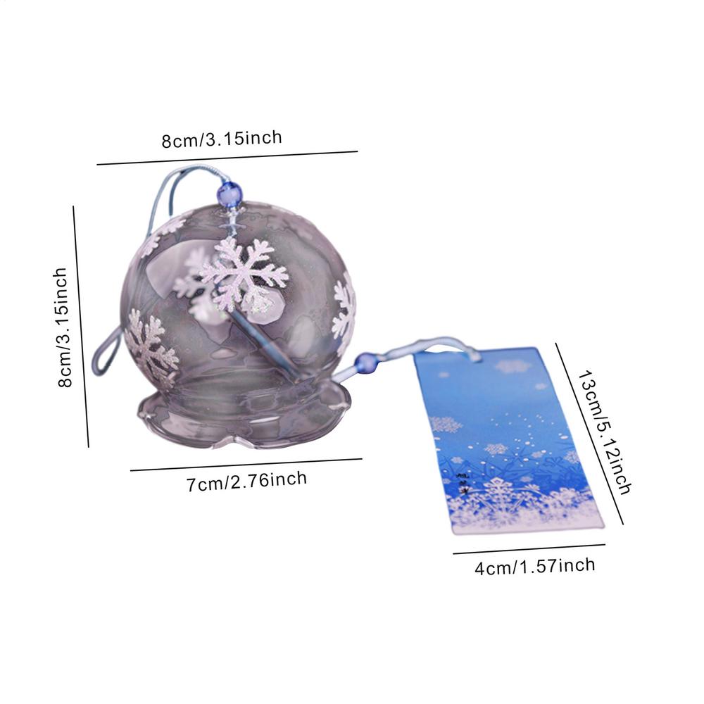 Japanese Wind Chime Handmade Glass Furin Indoor Outdoor Garden Bell Outdoor Glass Furin Cherry Blossom Pattern Home Decor