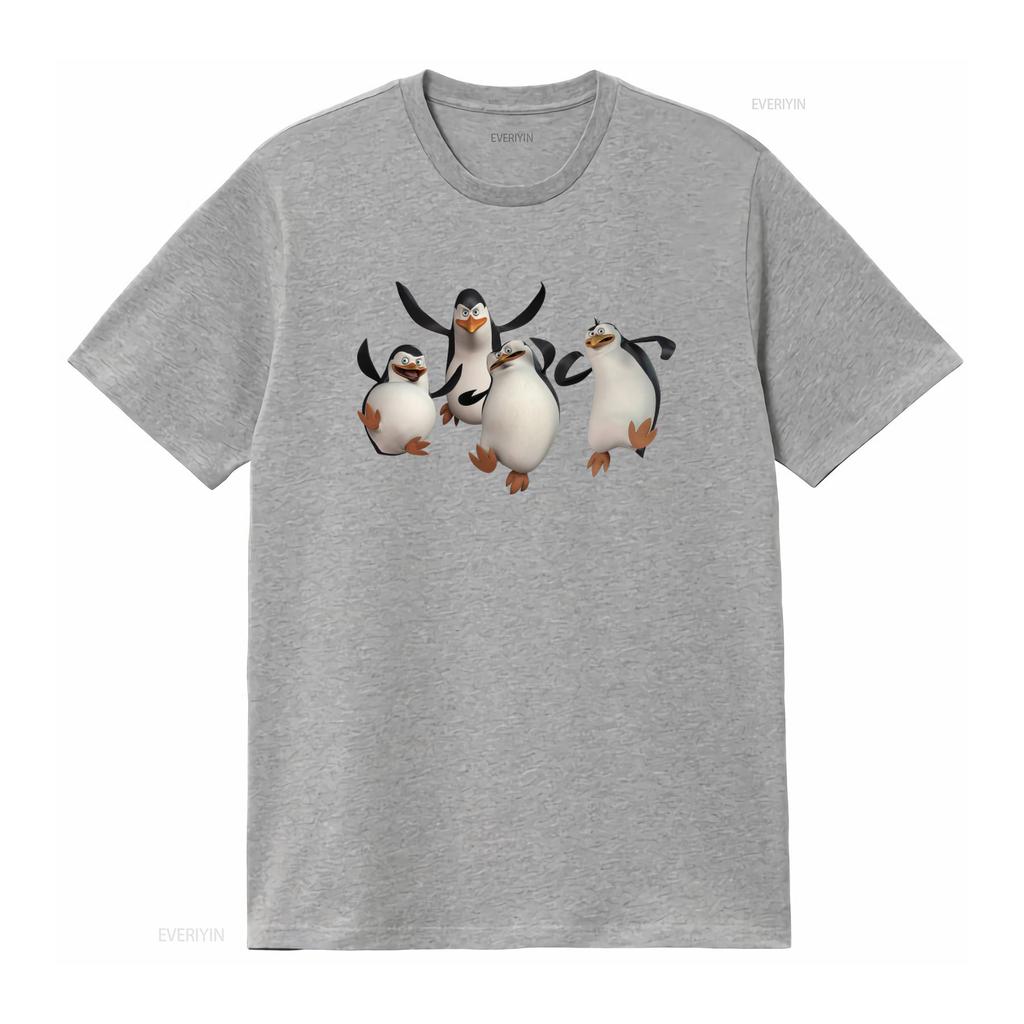 Maglietta Carina dei Pinguini del Madagascar 2 per Bambini Cotone Morbido moda Lavata Vintage Comoda Casual Unisex Elasticizzata alla Moda