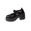 Round head versatile height-increasing platform small leather shoes women's spring and autumn skirt 2025 new French Mary Jane shallow mouth