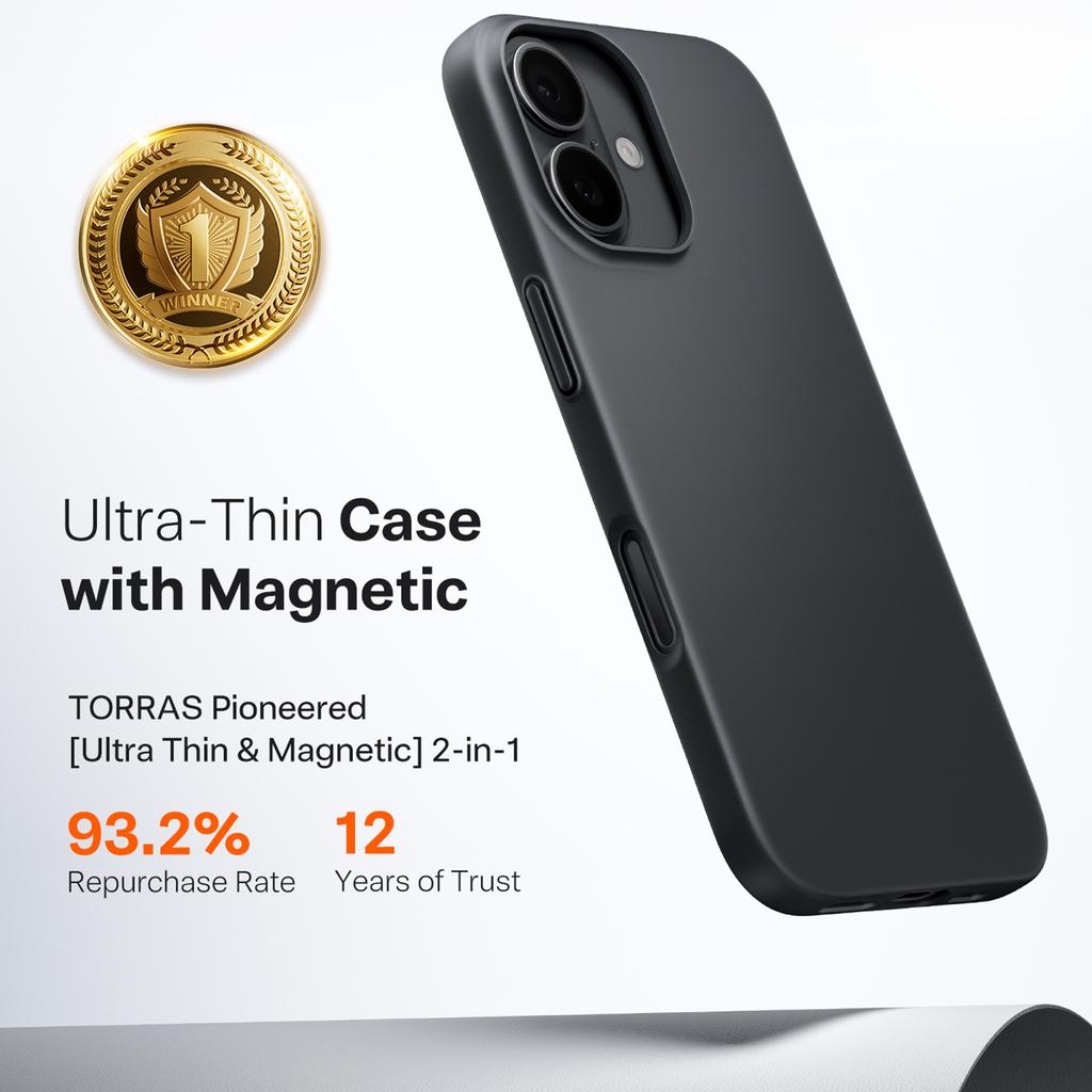 TORRAS For iPhone 17 Case Compatible with MagSafe Hard PC Shockproof Phone Cover