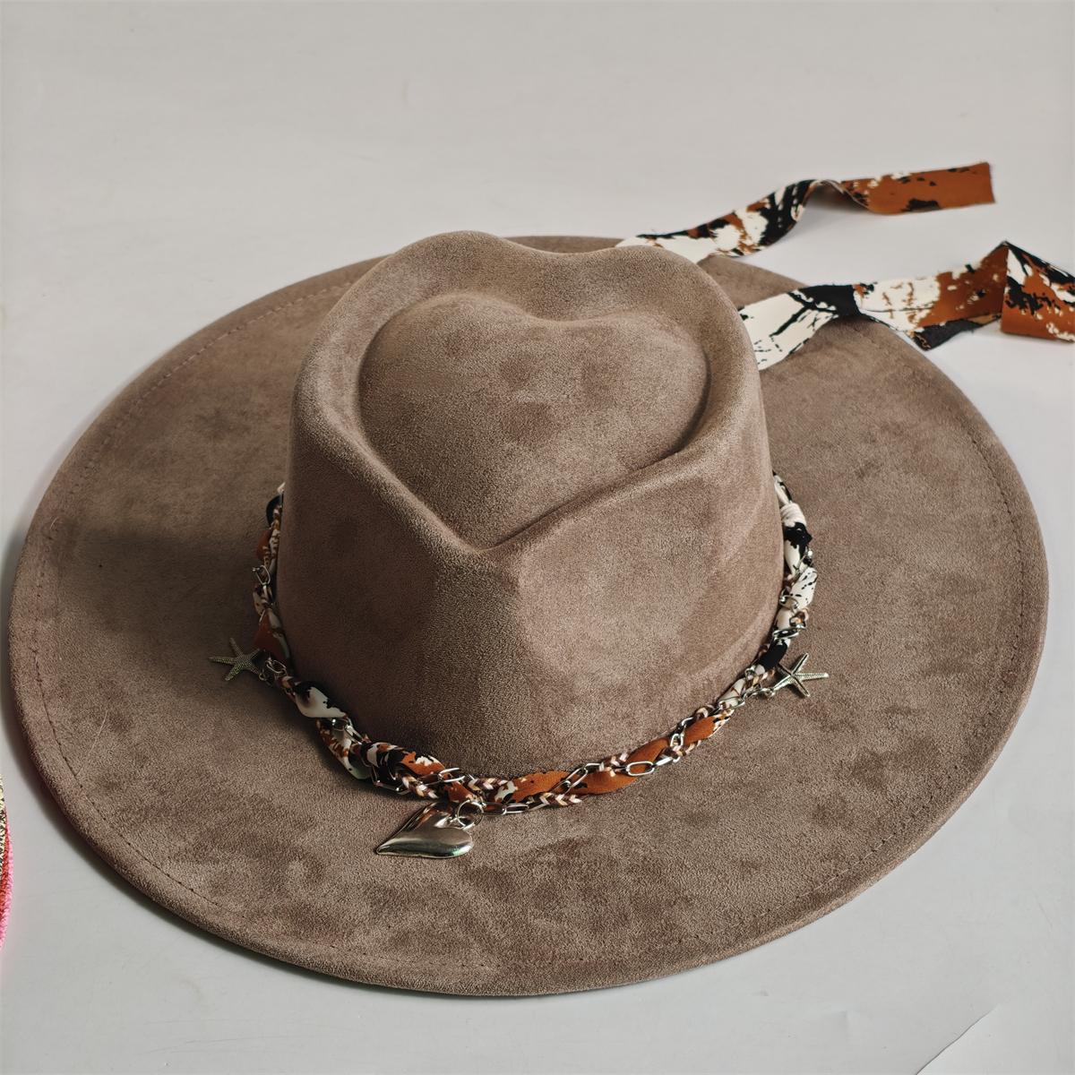 

Silk Scarf Accessories Heart Top Suede Fedora Hat Men s Women s Autumn Felt Jazz Cap Classic Vegan Suede Hat Chapeau Sombrero 56-58cm