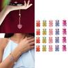 20Pcs Mixed Color Bear Heart Star DIY Charm Versatile Resin Pendants for Handmade Jewelry and Keychain Embellishments