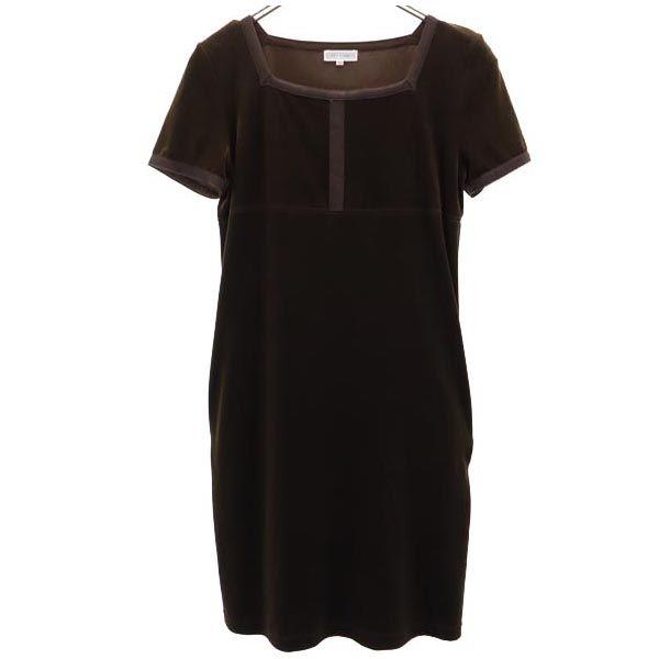 FOXEY RABBITS Made In Japan Short Sleeve Velor-like One Piece 40 Brown Women Used