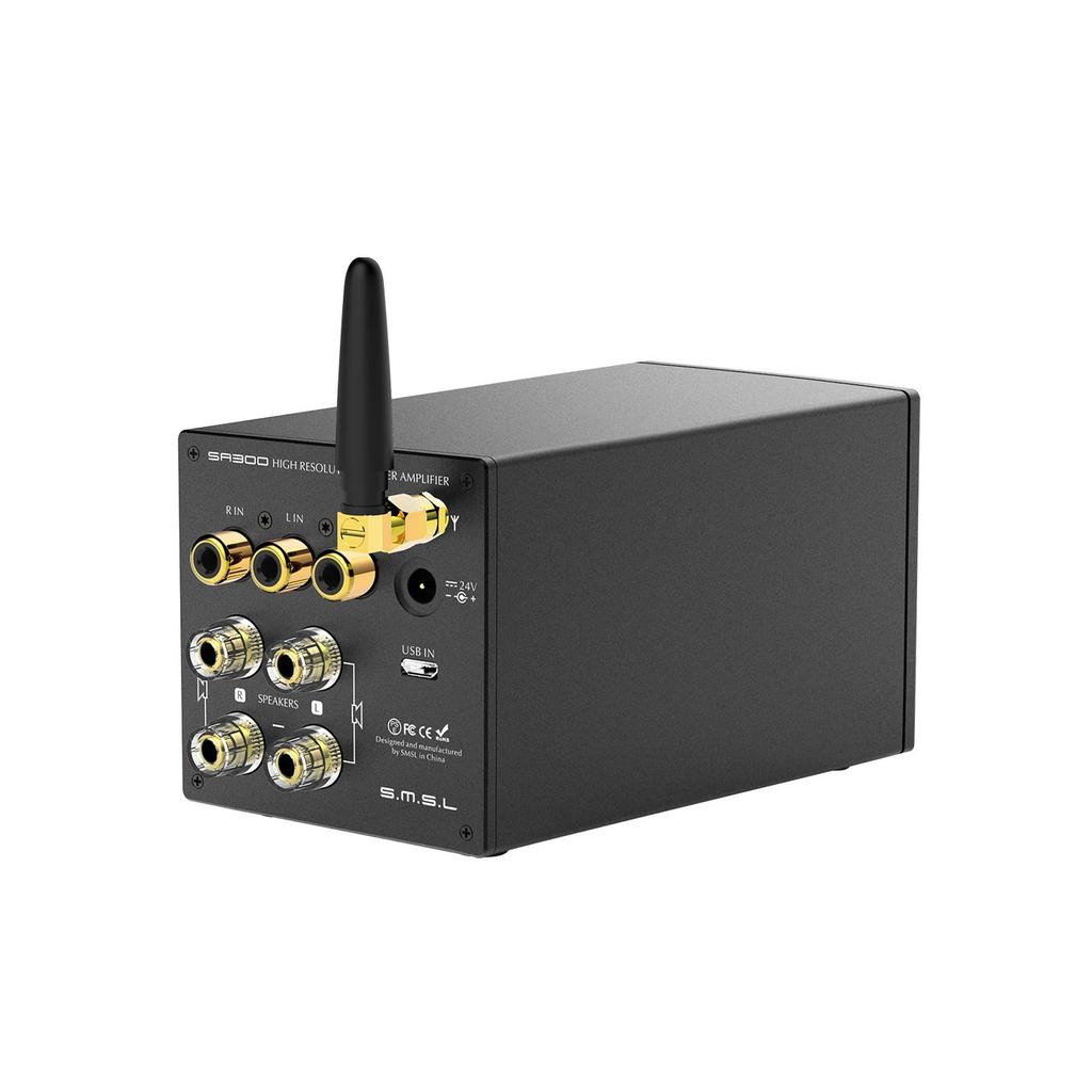 SMSL SA300 Bluetooth 5.0 Amplifier Power Amplifier HI-FI Class D Audio Digital Amplifier with MA12070 Amplifier IC / 80W x 2 High Output / EQ & Treble