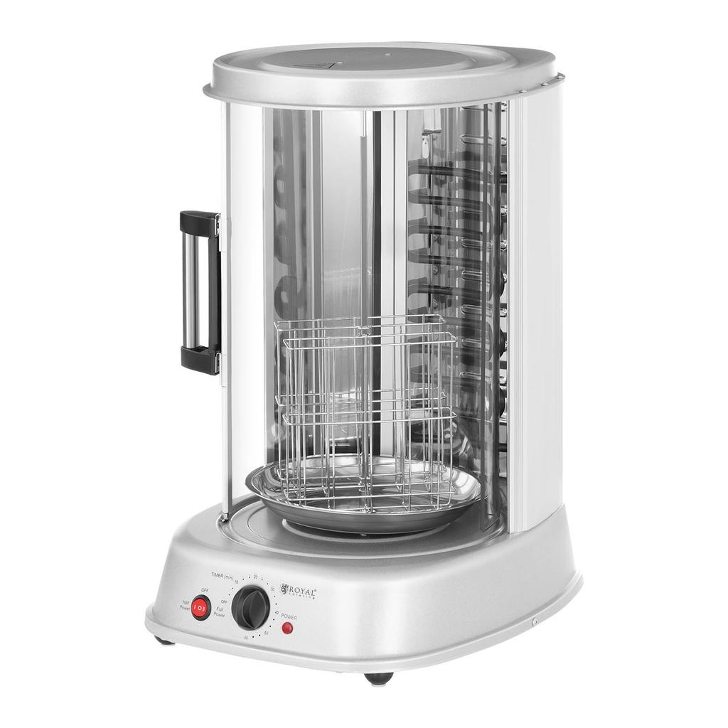 MINI Toaster Grill for Kebab, Gyros, Fish, Vegetables, Vertical, 4-in-1, 1800W, Royal Catering RCGV1800