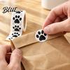 Cute Paw Print Roll 2 Rolls Colorful Dog Stickers Self-adhesive DIY Self Adhesive Labels Craft Labels Decorative Round Decals for Scrapbooking
