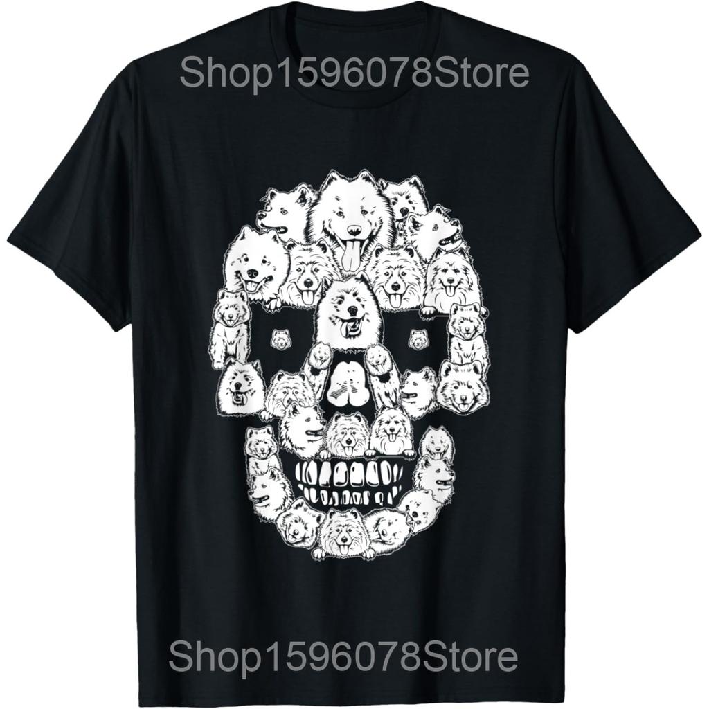 Samoyed Pocket Dog Puppy Pet Animal Lover T Shirts Men Pure Cotton Humor Streetwear Tee Shirt Short Sleeve Unisex Loose Clothing