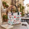 Christmas Pattern Tote Bag Cute Winter Printed Large Capacity Canvas Shoulder Bag for Daily Use