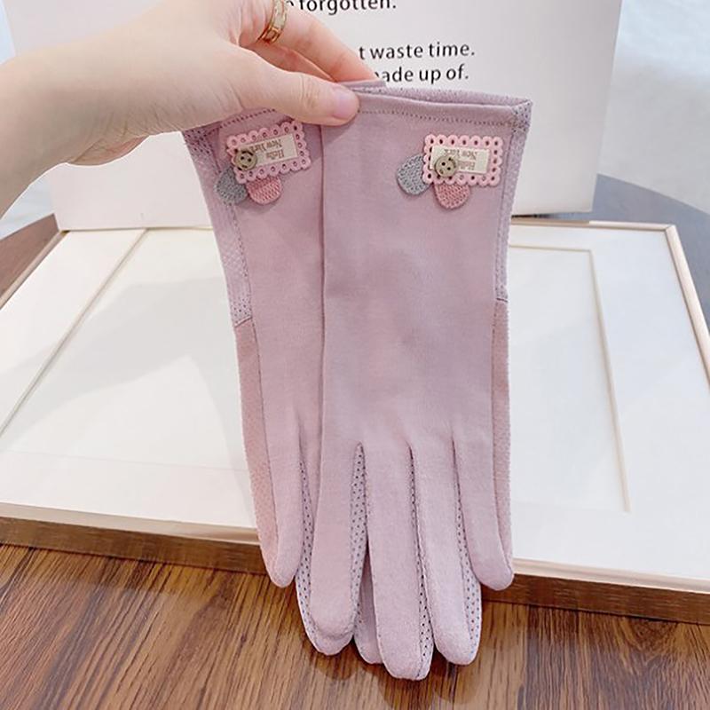 Women Sunscreen Gloves Summer Sun Protection Gloves Non-Slip Touch Screen Gloves Cycling Driving Mittens Thin Anti-Uv Gloves
