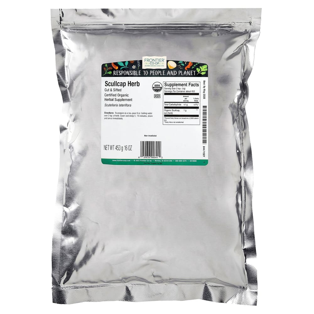 Frontier Natural Products Skullcap Herb, Cut & Sifted, 453g (16oz)