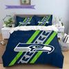 Seattle Seahawks Pattern Bedding Quilt Set  Home Decoration  Gift (1 * Duvet Cover + 2 * Pillowcase  Without Core).xwn