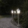 VidaXL Lampadaires d'extérieur 3 pcs argenté 80 cm acier inoxydable, éclairage au sol d'extérieur, éclairage au sol de 4006382