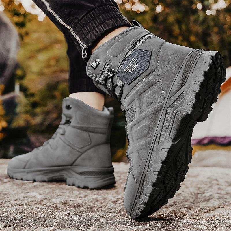 Men's casual high top boots spring and autumn new soft sole non slip outdoor boots fashion youth work boots hiking desert boots