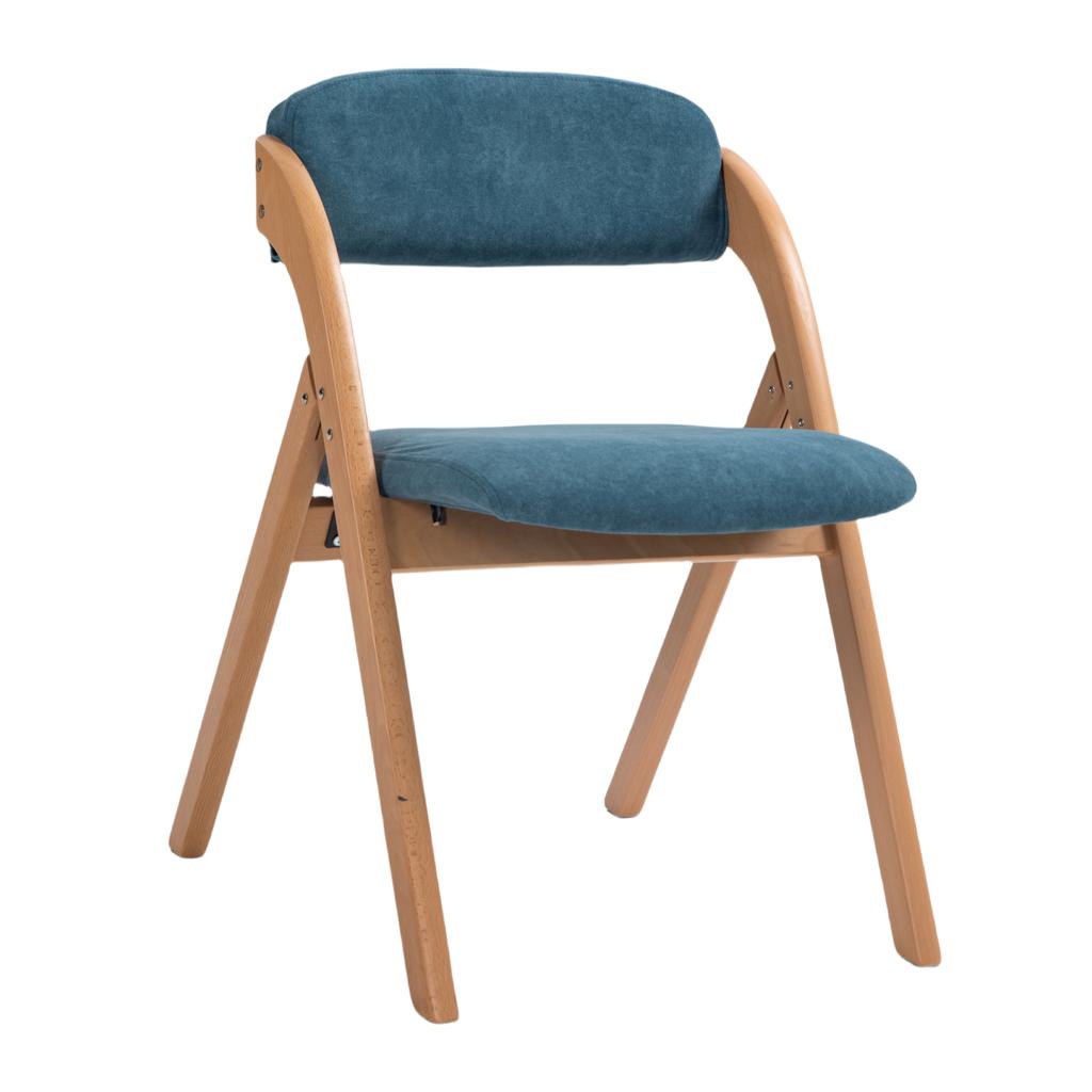 HOMEFUN Sedie Pieghevoli con Sedili Imbottiti, Set di 2 Sedie da Pranzo Impilabili in Legno, Copertura Rimovibile, Cucina Ufficio Matrimonio Festa Picnic, Blu
