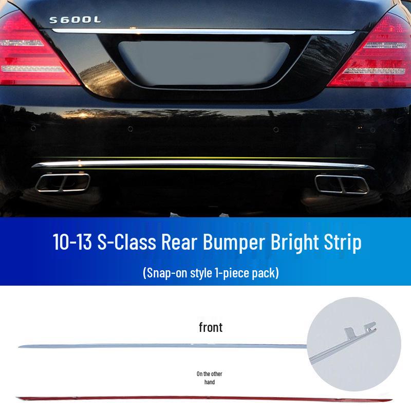 Manshi Chrome Add-On for Mercedes S600L, S350, S400, S500 Rear Bumper Strip