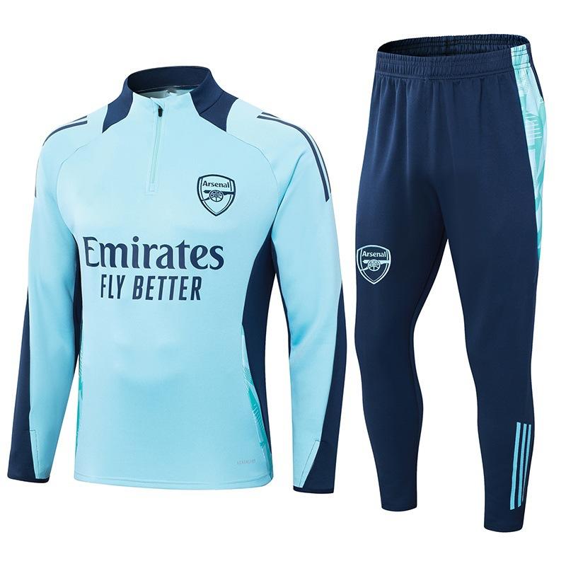2425 Demi-zip Manches Longues Survêtement d'Entraînement de Football Arsenal pour Enfants et Adultes Costume d'Apparence