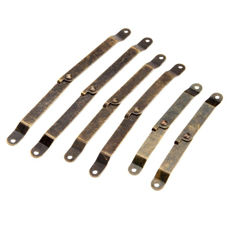 4PCS Antique Bronze Lid Support Hinges Stay for Box Display Furniture Accessories Cabinet Door Kitchen Cupboard Hinges Lid Stays