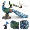 Simulation Animal Peacock Model Blue-Green-White Peacock Static Decorative Desktop Ornament Toy