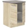 Low Cabinet with 2 Hinged Doors - Sonoma Oak Finish - W 60 X D 51.6 X H 85 Cm - LASSEN