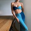 Fashion Ins Sexy Style Women's Clothing Summer New Arrival Casual Pure Color Tube-Top Waist Tight Skirt Two-piece Set