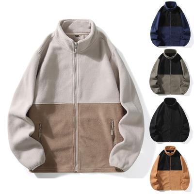 Men  Winter Fleece StCollar Jacket Casual Patchwork