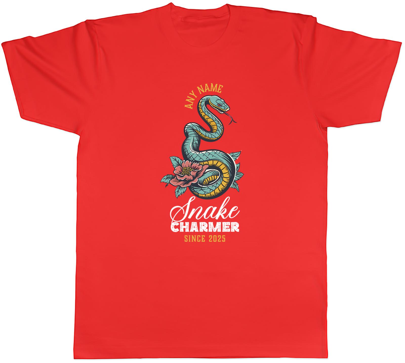Personalised Any Name Snake Charger Since Year Unisexs TShirt Tee Gift Top S