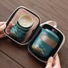 Travel Camping Outdoor Gifts Aoyama Asuka Business Tea Set Coarse Pottery Portable Set Fixed Printing Commemoration