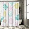 Seashell Print Shower Curtain Bath Decor White
