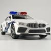 1:32 BMW M8 Police Alloy Car Diecast Model Children Vehicle Model Toy Display Collection Ornament Decoration Gift For Childrens