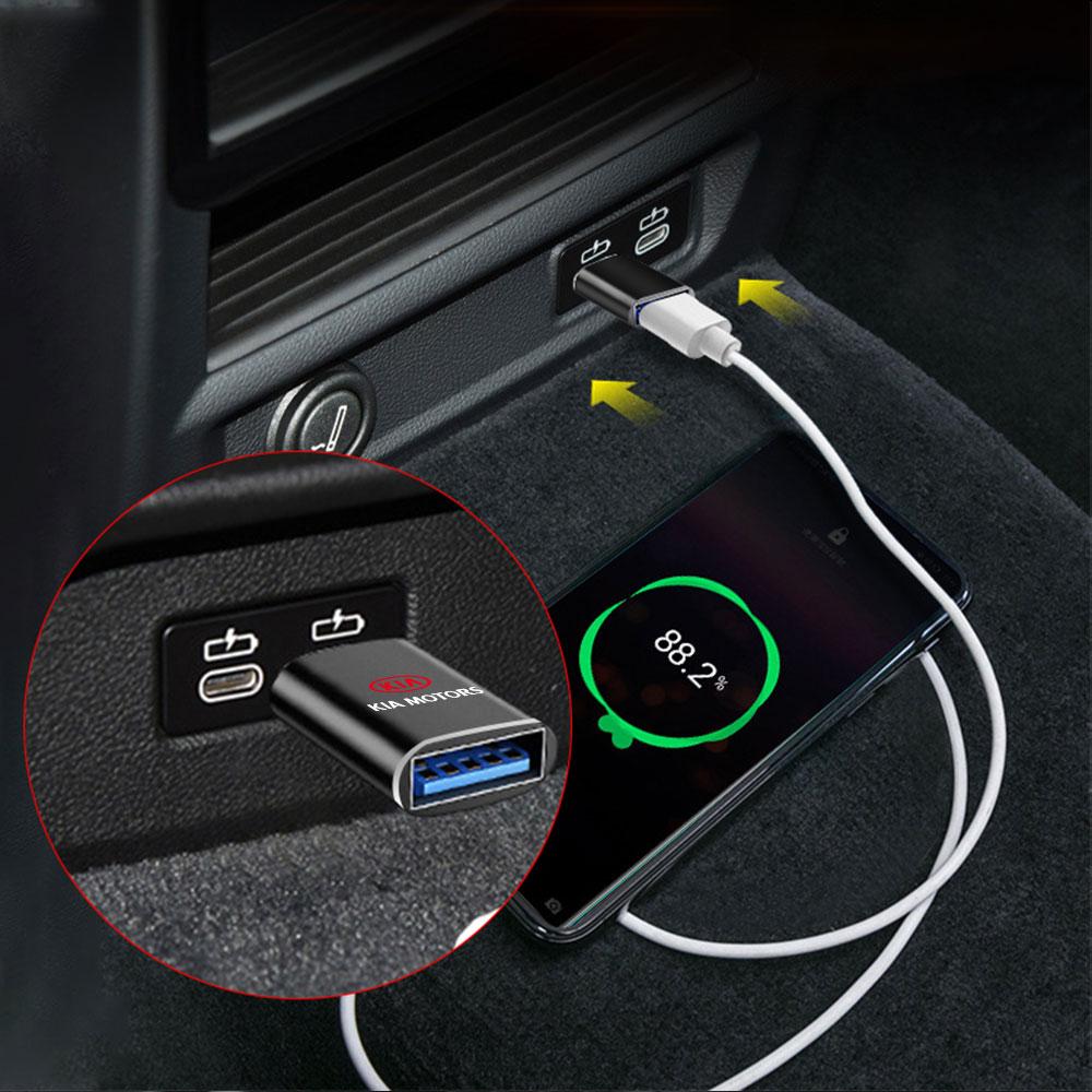 2026 Hot Car Sticker 3.0 USB Type C Adapter Converter Phone Charging for Kia Sportage 3 Rio K2 Ceed Carnival Picanto Soul EV6 Ni