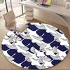1 Stück Büro-Rundteppich mit Schwanenmuster, Indoor-Matte geeignet für Büro, unter Bürostühlen, Schlafzimmer, Wohnzimmer, Heimdekoration, Raumdekoration D026