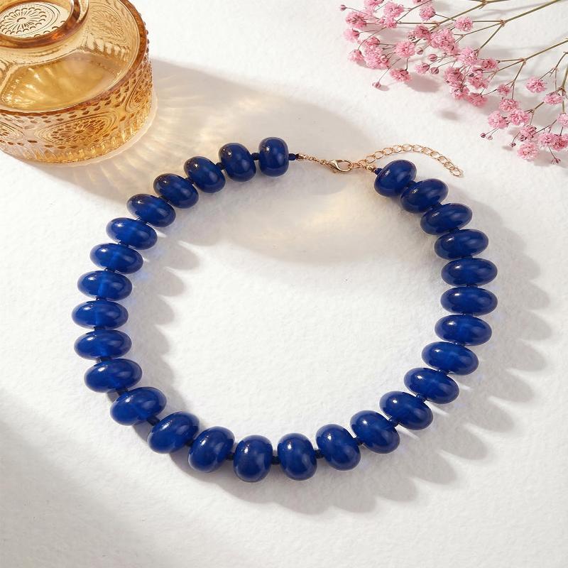 1Pcs Charms Chunky Jewelry Bohemian Casual Dopamine Resin Bead Necklace Suitable For Women Daily Vacation Wear