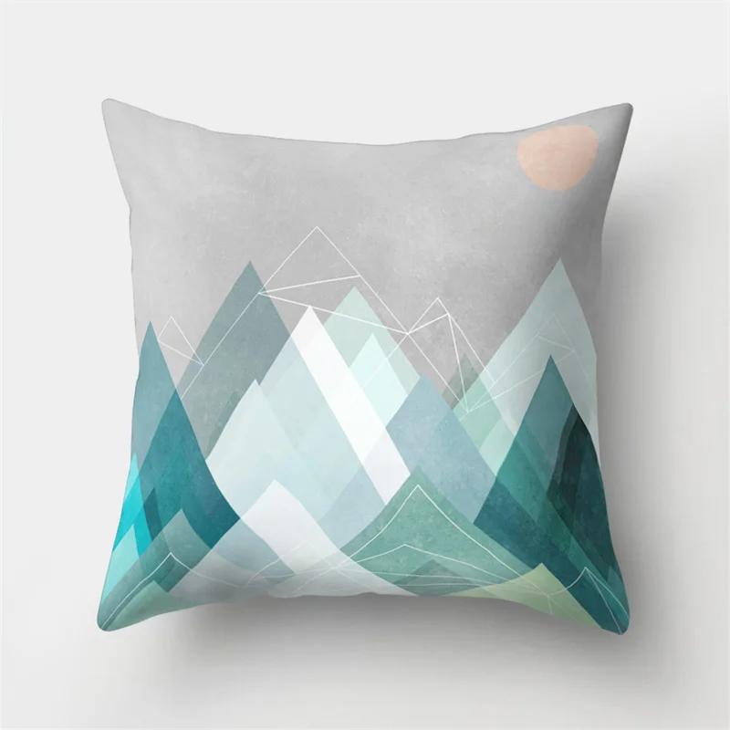45x45cm Rainbow Geometric Sunset Pillow Cover Abstract Patchwork Stripe Cushion  Sofa Office   Home Decor