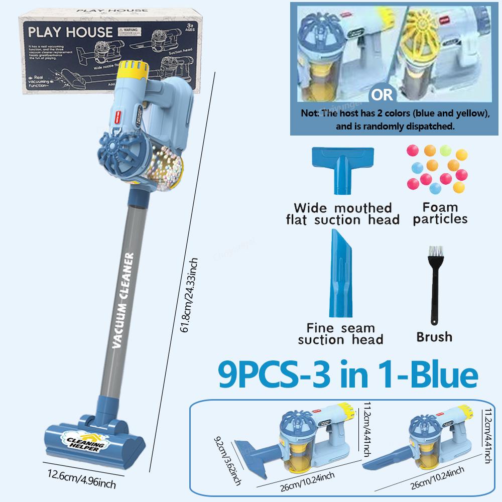 Kids Vacuum Cleaner Toy Electric Realistic Pretend Play Housekeeping Cleaning Set Educational Gift for Toddlers Boys Girls