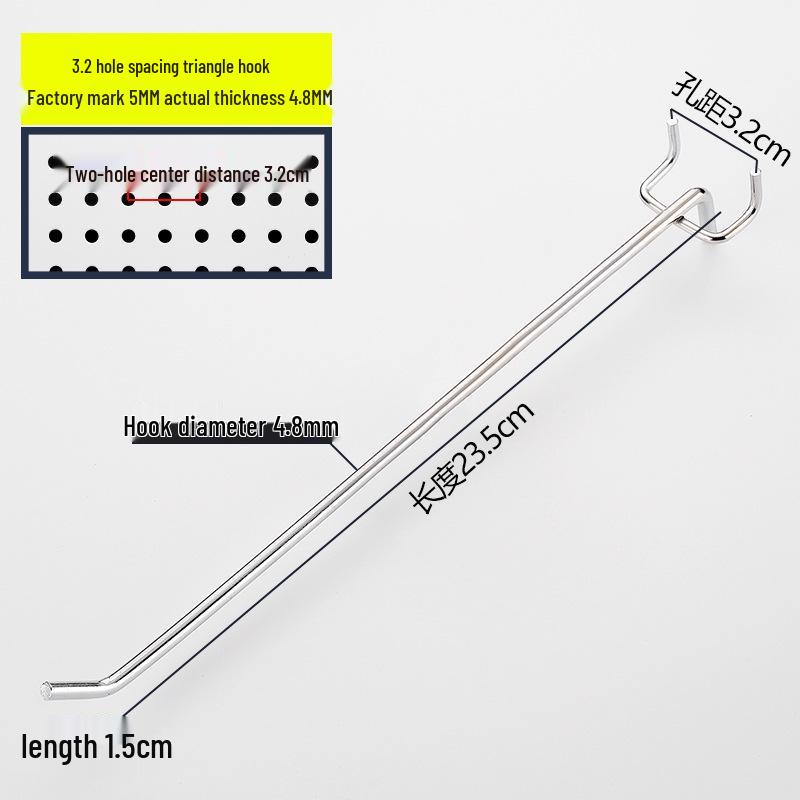 Lochwand und Schmuck Doppelzinkenhaken, Dreifuß, Supermarktregal und gerade Haken