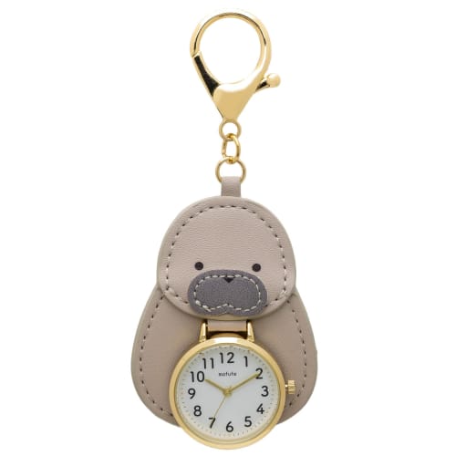 

Fieldwork Women s Analog Keychain Watch with Seal Print, Gray, and Ivory, AniFle GY072-3