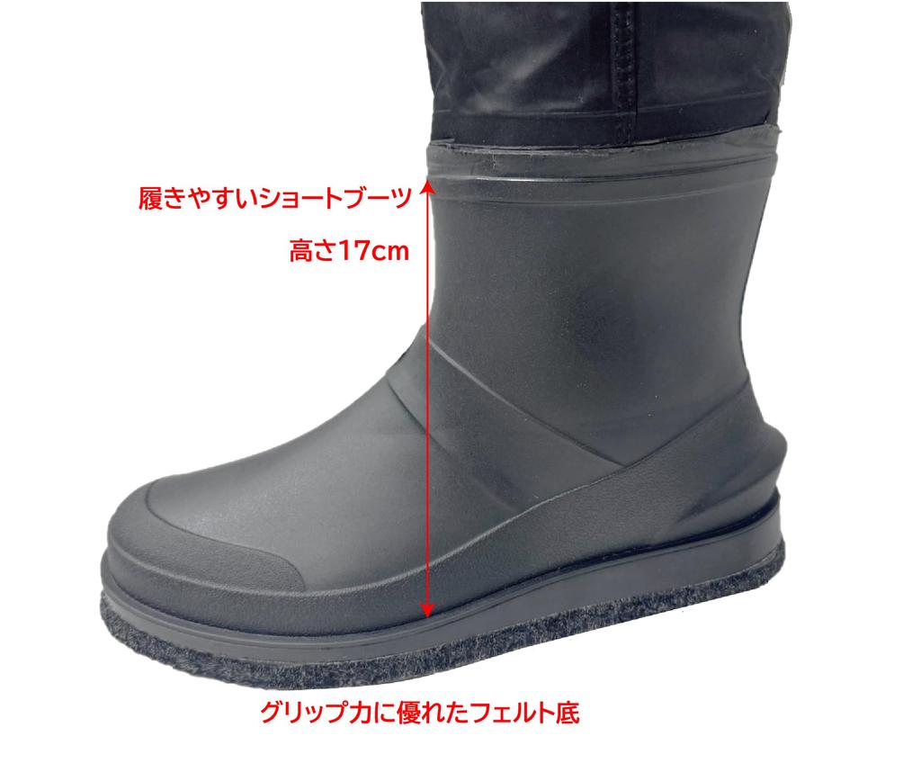 GOTSURI GT-907 Waterproof Nylon Hip Waders, Black, with Adjustable Belt and PVC Felt Sole (Black, M)