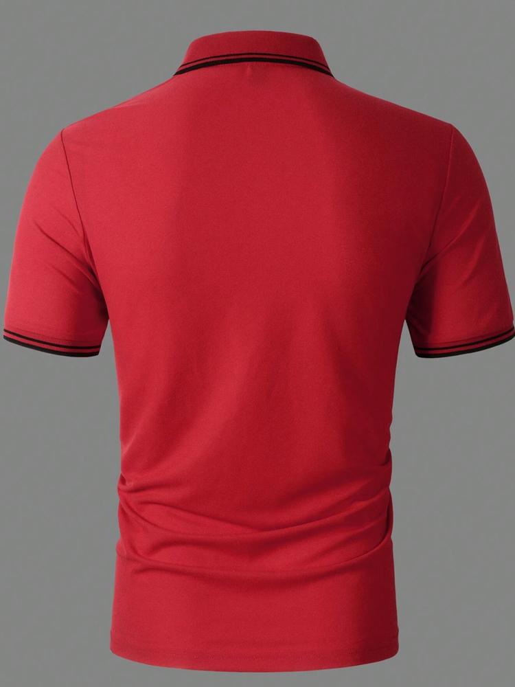 Men's Short Sleeve Polo Shirt With Contrast Edge
